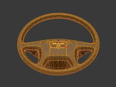 MAN truck and bus steering wheel Low-poly 3D model