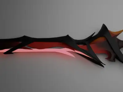 Dark Night Samurai- Anime Sword Low Poly 3d model Free low-poly 3D model