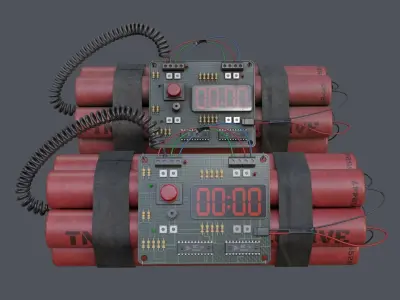 Time Bomb Low-poly 3D model purchase