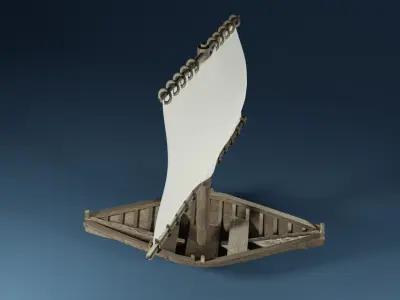 Sailboat with a rectangle mast 3D model