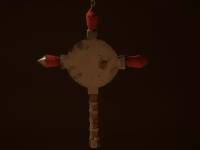 Game-Ready Blood Cross Flail Low-poly 3D model