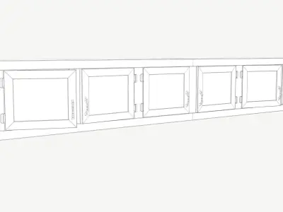 Old Wall Cabinets Low-poly 3D model