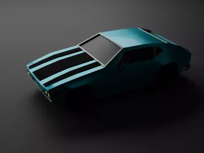 Racing car Low-Poly Game-ready Low-poly 3D model