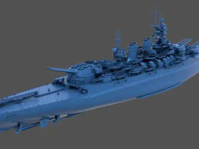 Battleship RN Roma - Commercial license - 1-200 scale 3D print model