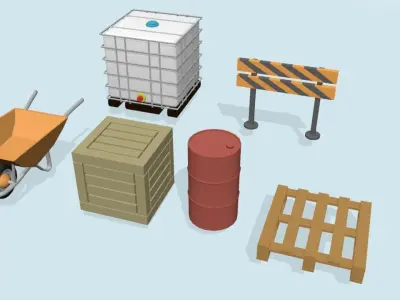 Low Poly Construction Tools Low-poly 3D model purchase