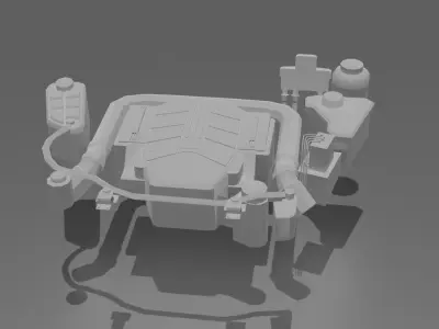 Engine toilet seat Low-poly 3D model