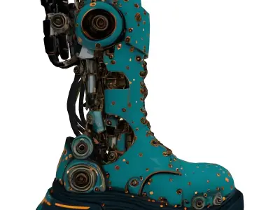 Scifi Cybernetic Boot High Detail Low-poly 3D model