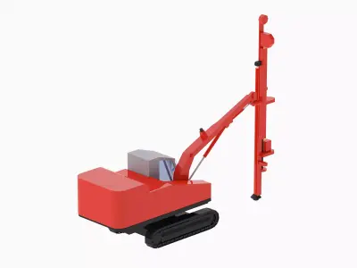 Drill Rig Construction DX800 Simplified Low-poly 3D model