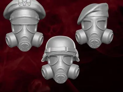 Gas Mask Collection 3D printable files for Action Figures 3D print model