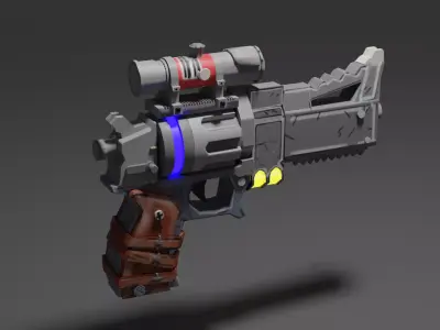 stylised  pistol  Low-poly 3D model