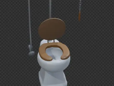 Pull chain toilet 3D model