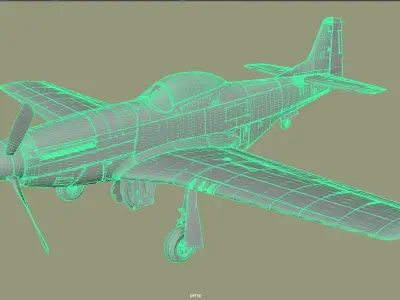 North American P-51 Mustang 3D model 2