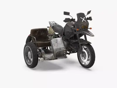 PubG Motorcycle Low-poly 3D model