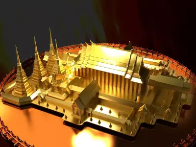 Chinese temple 3D model buy