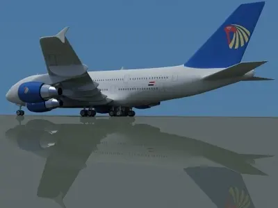 Egypt Air Airbus With Textures 3D model