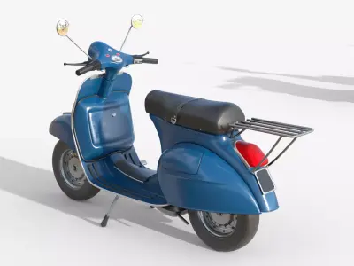 Blue Vespa PX Classic Scooter  3D model
