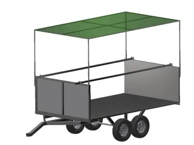 Trailer for Tractor Agricola Blueberry farm  3D model