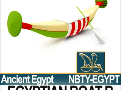 Ancient Egypt Rowboat B 3D model