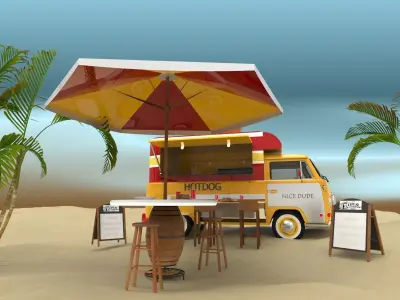 Mobile hotdog cafe 3D model