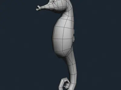 3DRT - Sealife - Seahorse Low-poly 3D model