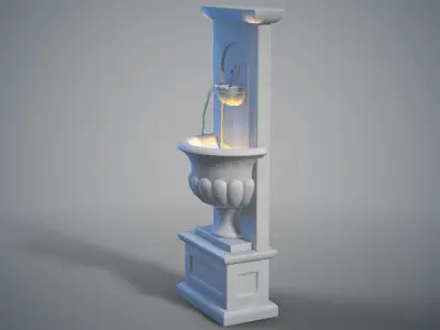 Urn wall fountain Low-poly 3D model