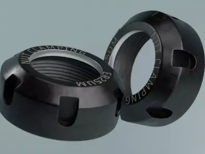 CNC Nut Low-poly 3D model