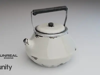Rusty Kettle Low-poly 3D model