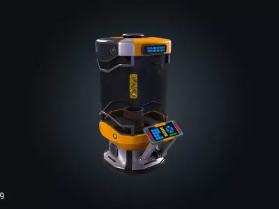 SCI-FI Energy Container V1 Futuristic Power Core Low-poly 3D model