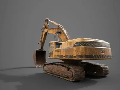 Game ready 3d model of Excavator Low-poly 3D model