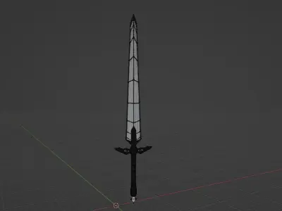 Sword 3d model low poly Low-poly 3D model