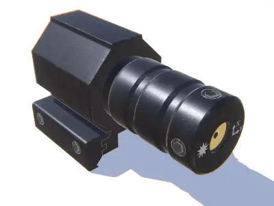 Tactical Red Dot Laser Low-poly 3D model