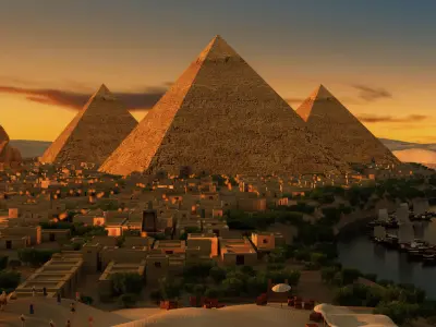 Ancient Egyptian Architecture on the Silk Road Sphinx  3D model