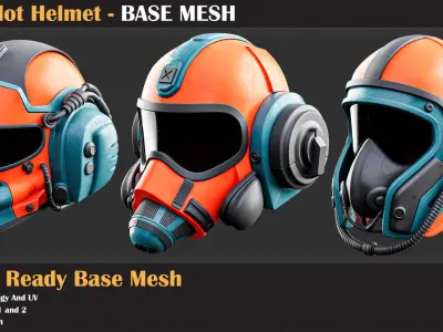 10 Pilot Helmet BASE MESH - VOL 25   3D model