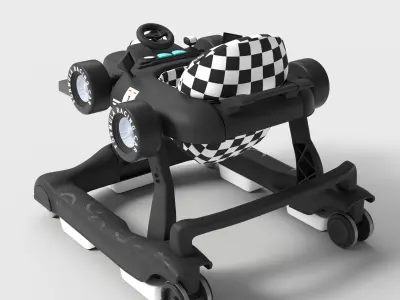FOLDABLE BABY PUSH WALKER 3D model