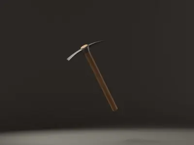 Low Poly Pickaxe  Free 3D model