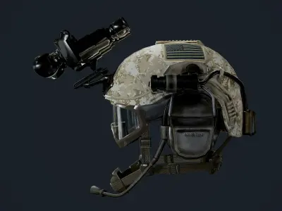 Military Helmet 02 Game Ready Low-poly 3D model