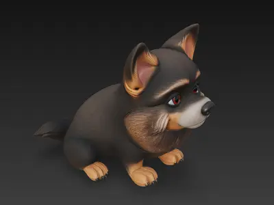 Dog Realistic 3D Model Basic - Low Poly Realistic Low-poly 3D model shop