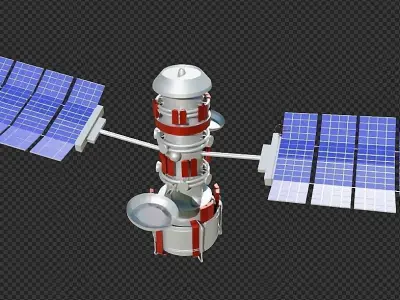 modern satellite technology Low-poly 3D model