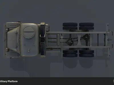 PV3S Truck Military Platform Set Low-poly 3D model