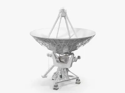 Big Parabolic Satellite Dish 3D model