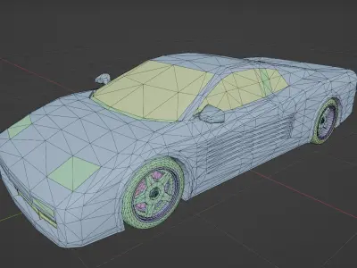 Low poly sports car Free low-poly 3D model