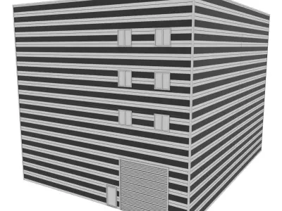 Factory Building Composite Panel Facade 3D model