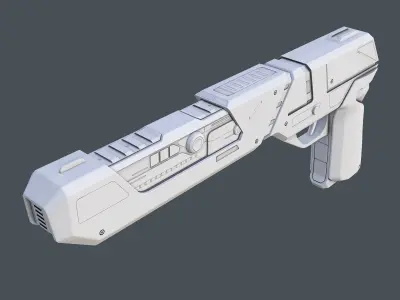 Laser Pistol Blaster PBR Low-poly 3D model