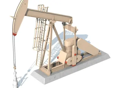 Pumpjack Oil Well 3D model
