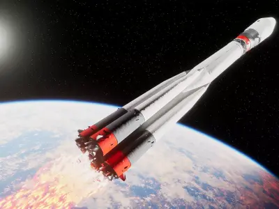 Spaceship Rocket Low-poly 3D model