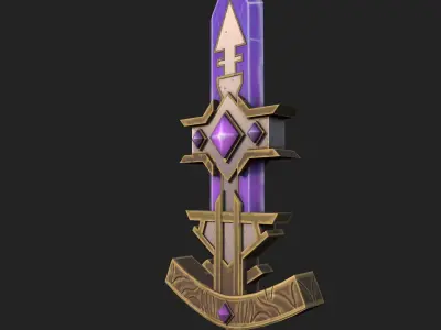 Stylized Crystal Blade Low-poly 3D model
