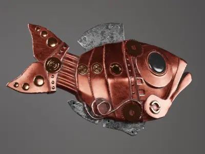 Steampunk fish 3D model