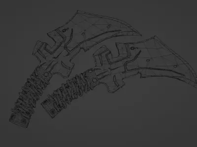 Demon blade Kratos Low-poly 3D model