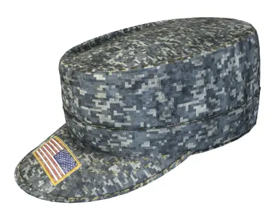 US Army Patrol Cap Digital Camouflage Hat Low-poly 3D model
