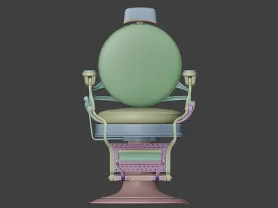 Vintage barber chair 3D model